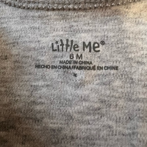 Little Me “Stars” Zip Footed One-Piece and Coordinating Bib, Size 6M - Picture 7 of 10